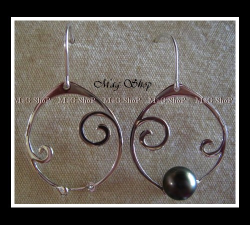 Apprêt Boucles Créoles Sculptées  Argent Rhodié 925  MAG.SHOP