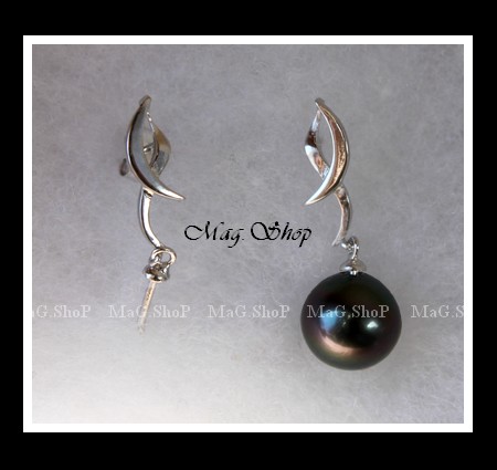 Apprêt Boucles D`Oreilles Flamme Argent Rhodié 925 MAG.SHOP