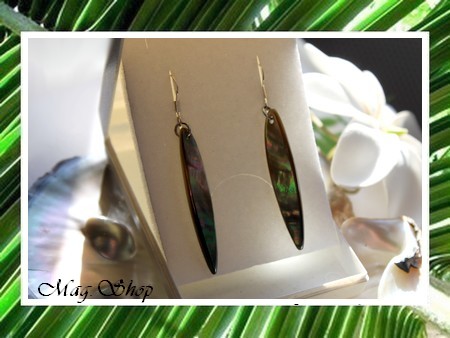 Boucles D`oreilles Taravao Argent 925 Nacre de Tahiti MAG.SHOP