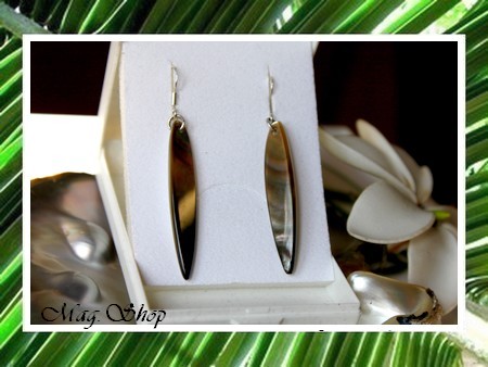 Boucles D`oreilles Taravao Argent 925 Nacre de Tahiti MAG.SHOP