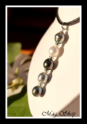 Mangareva Collier 5 Perles de Tahiti MAG.SHOP