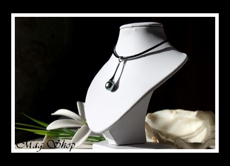 Moerai Nui Argent Rhodié 925 Collier Perle de Tahiti MAG.SHOP