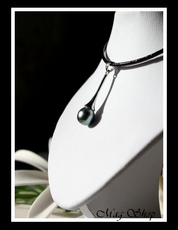 Moerai Nui Argent Rhodié 925 Collier Perle de Tahiti MAG.SHOP