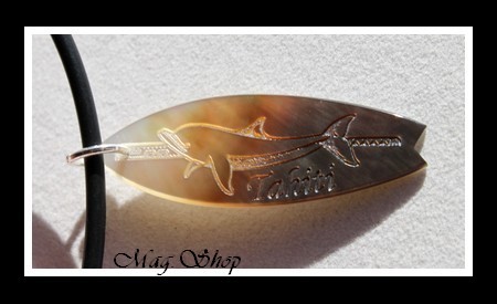 Planche de Surf Dauphin Collier Nacre de Tahiti 4.2cm Reflets Clairs-Ocres MAG.SHOP