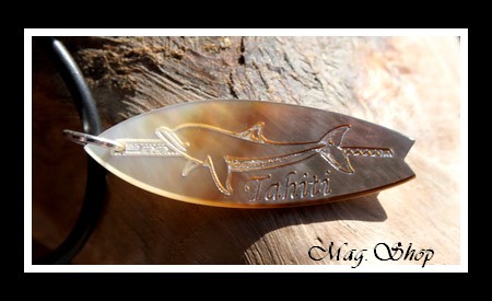 Planche de Surf Dauphin Collier Nacre de Tahiti 4.2cm Reflets Clairs-Ocres MAG.SHOP