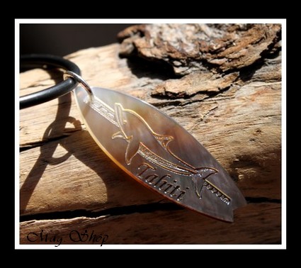 Planche de Surf Dauphin Collier Nacre de Tahiti 4.2cm Reflets Clairs-Ocres MAG.SHOP