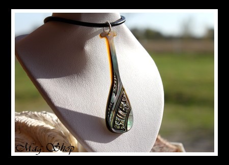 Rame Marquisienne Collier Nacre de Tahiti Reflets Gris-Verts MAG.SHOP