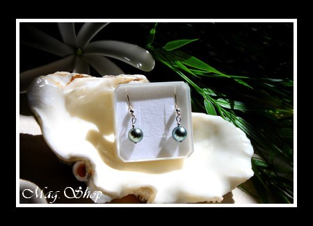 Silver Sea Collection Boucles D`Oreilles Tavana Argent 925 Perles Rondes de Tahiti MAG.SHOP